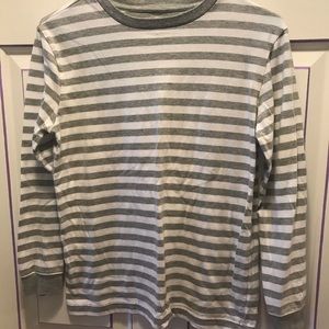 🔵3/$20 Old Navy white grey stripe long sleeve